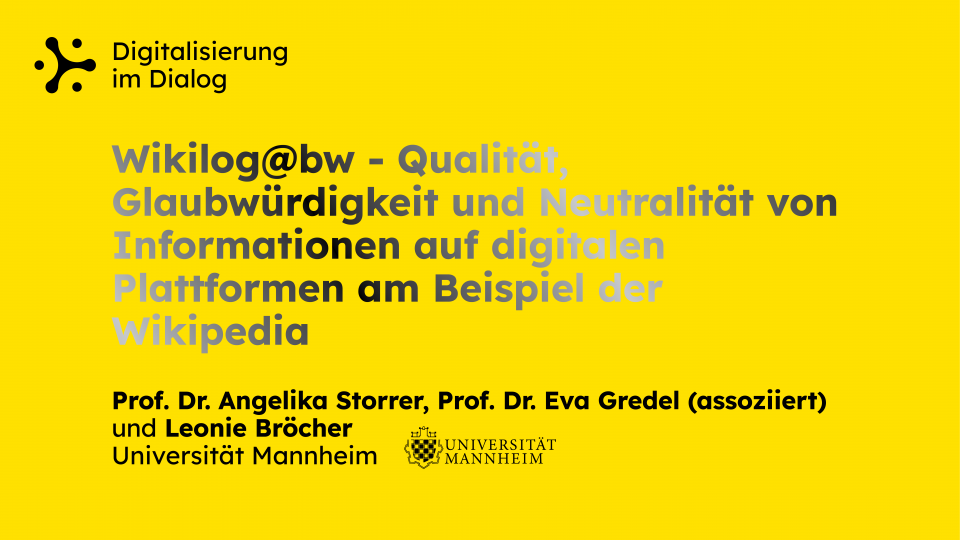 Projekttitel und Namen der am Projekt beteiligten Personen